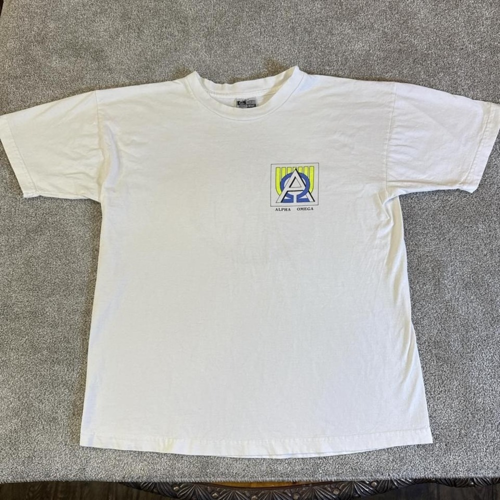 Vintage Alpha Omega Dental Fraternity Single Stitch T-Shirt College Tee XL